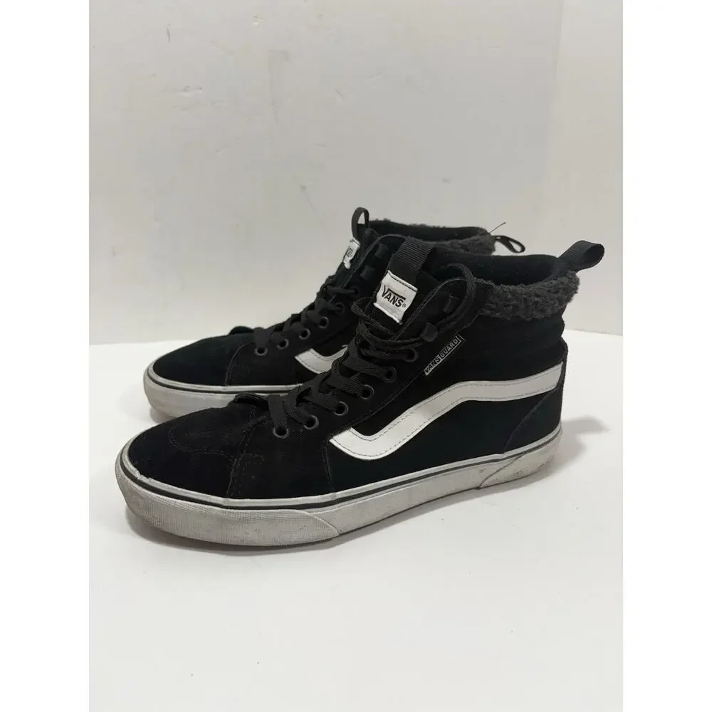Vans Filmore Vansguard Shoes Women's Sz 10 Black White Lined High Top Sneakers‎